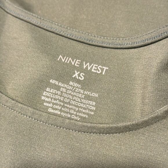 NINE WEST green long sleeve blouse Size XS/S - Picture 4 of 4